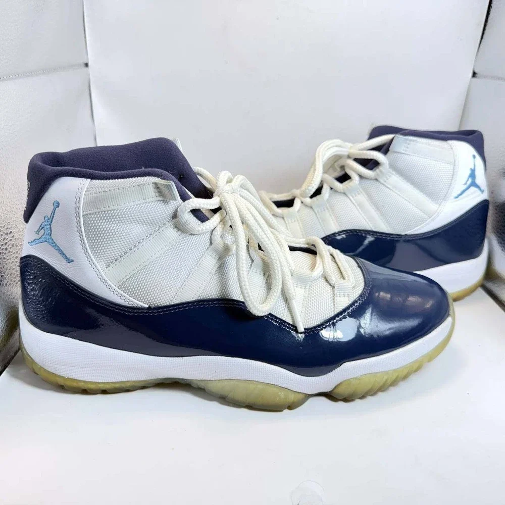 Jordan 11 Retro Win Like 82 White Navy Blue 378037-123 Mens Size 10 Good